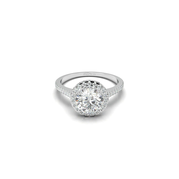 18K T-Tone Four Prong Round Stone Engagement Ring