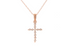 18K Rose Gold (0.11 Ct Tw.) Diamond Cross Necklace