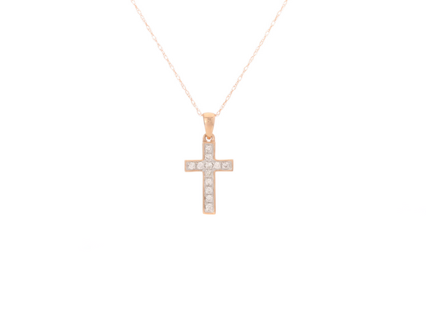 14K  Gold (0.16 Ct. Tw.) Cross Diamond Necklace