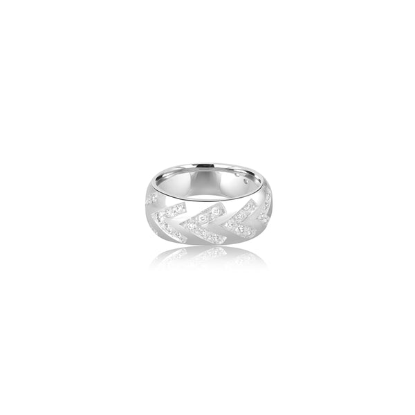 18K White Gold Ariana Chevron Ring