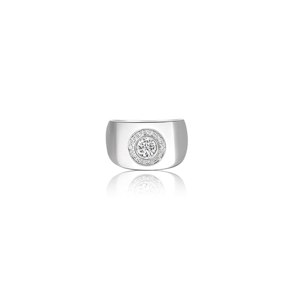 18K White Gold Sienna Round Ring