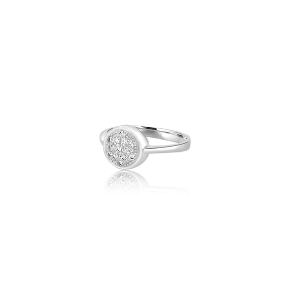 18K White Gold Angela Round Pave Ring