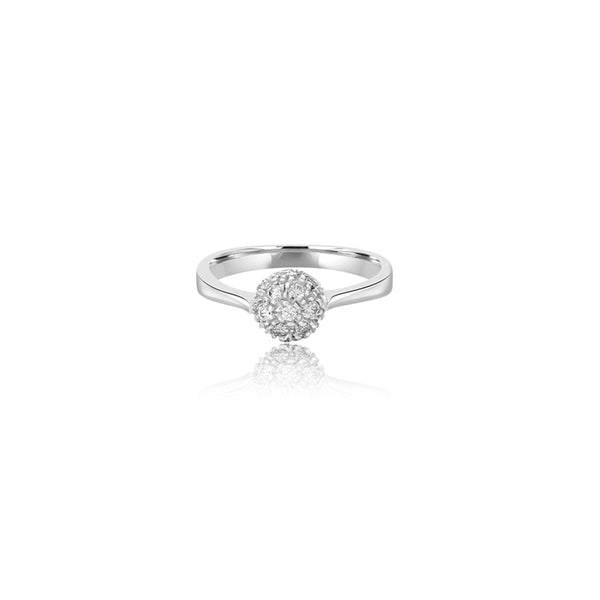 18K White Gold  Daniella Round Cluster Ring