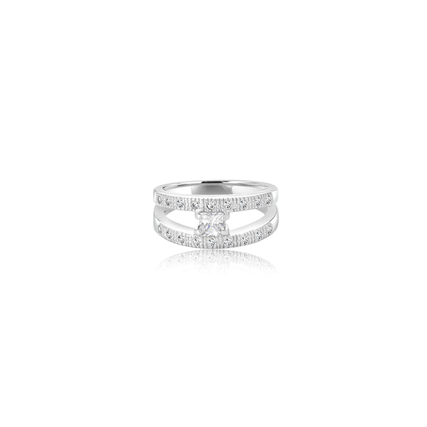 18K White Gold Elisa Princess Open Ring