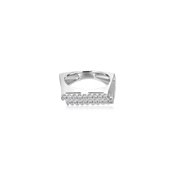 18K White Gold Francesca Double Row Ring