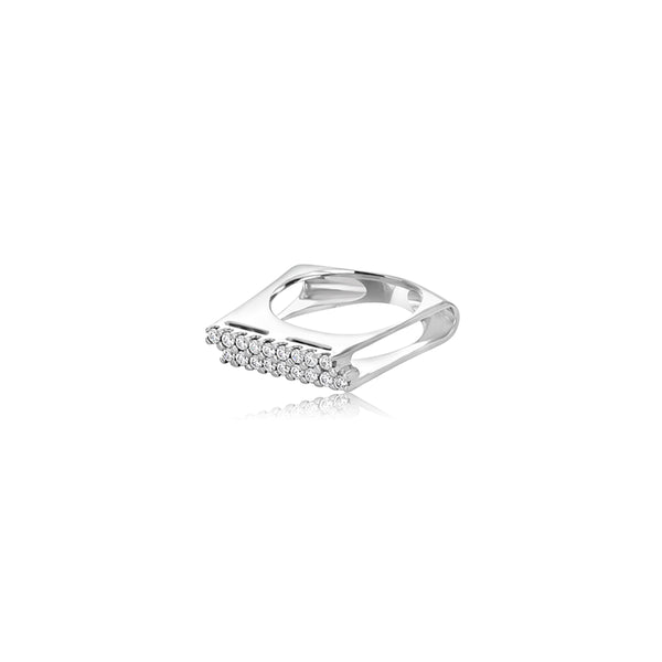 18K White Gold Francesca Double Row Ring