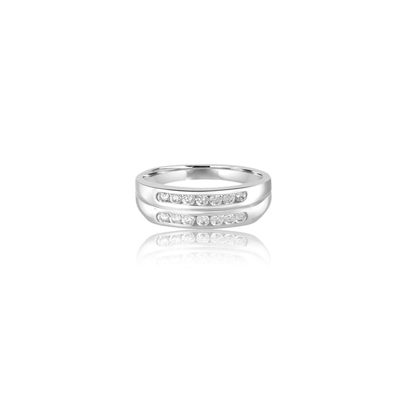 18K White Gold Antonella Double Row Ring