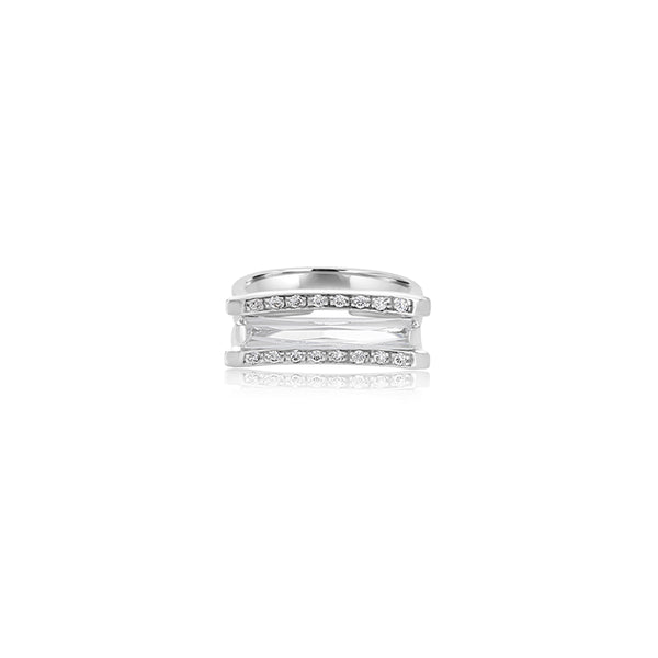 18K White Gold Siena Moder Cubic Ring