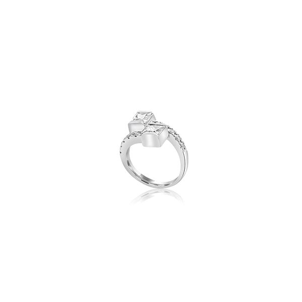 18K White Gold Milana Double Princess Ring