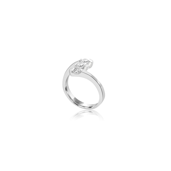 18K White Gold Paola Triple Round Ring