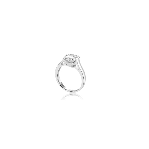 18K White Gold Agnesina Cubic Cushion Ring