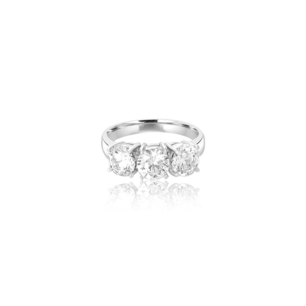 18K White Gold Cinzia Past Present Future Ring