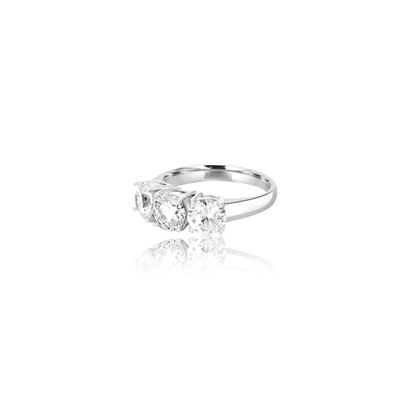 18K White Gold Cinzia Past Present Future Ring