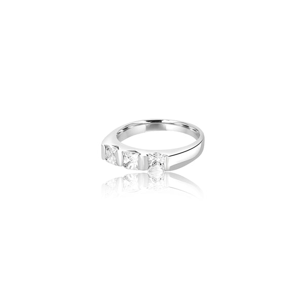 18K White Gold Clarice Triple Ring