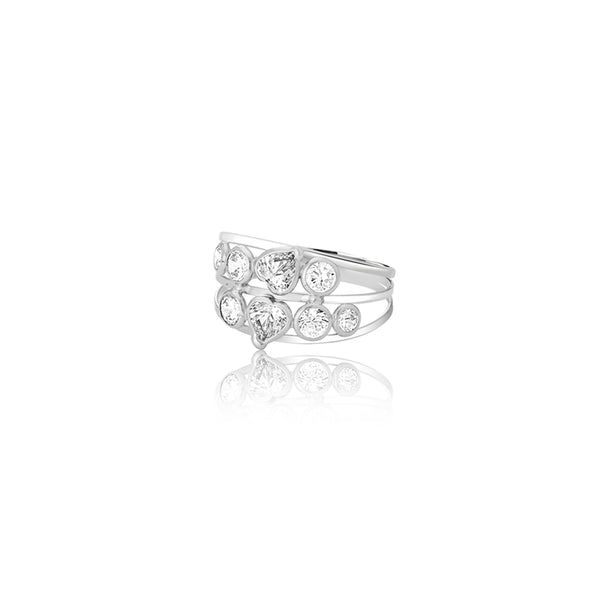 18K White Gold Donatella Cubic Light Ring