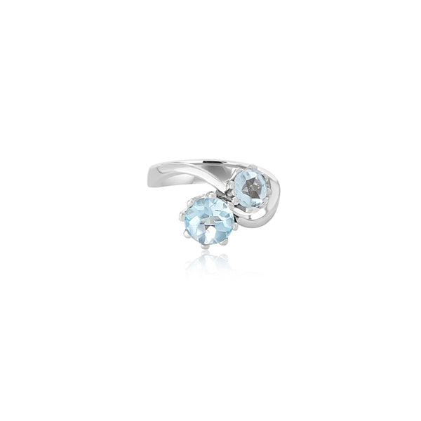 18K White Gold Mattea Double Aqua Ring