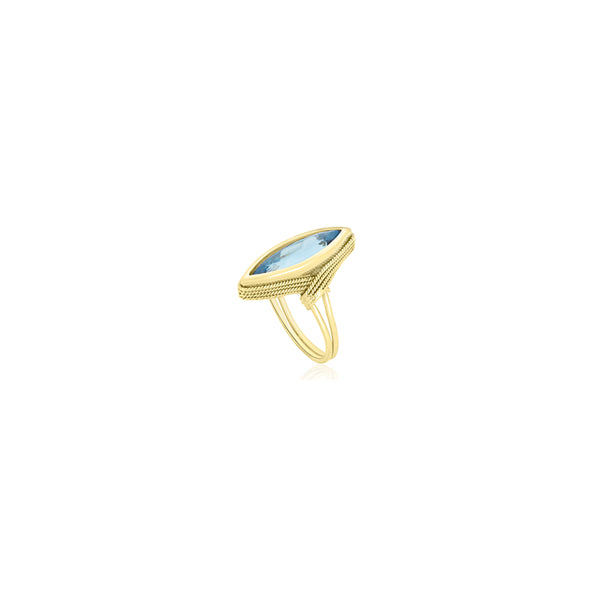 18K Vintage Yellow Gold Evelyn Vintage Delta Ring