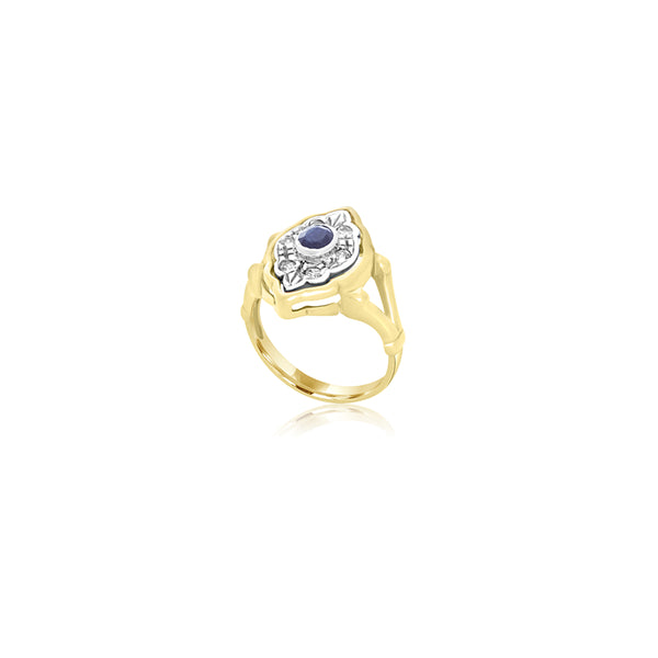 18K Yellow Gold Leah Vintage Stone Ring