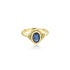 18K Vintage Yellow Gold Oval Blue Sapphire Ring