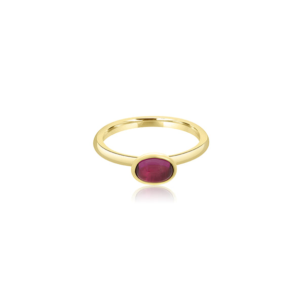 14K Yellow Gold Jasmine Amethyst Oval Ring