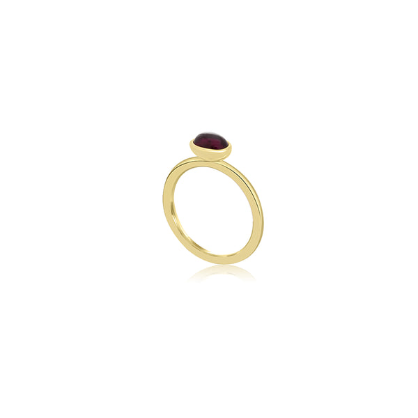 14K Yellow Gold Jasmine Amethyst Oval Ring