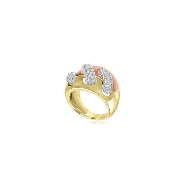 18K Tri-Color Lauren Underlap Ring