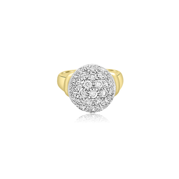 18K T-Tone Alexandra Ball Cubic Ring