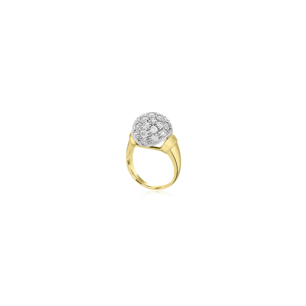 18K T-Tone Alexandra Ball Cubic Ring