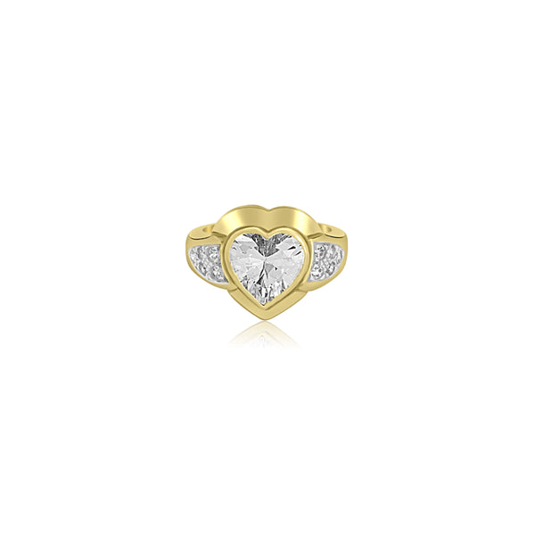 18K Yellow Gold Madeline Cubic Heart Ring