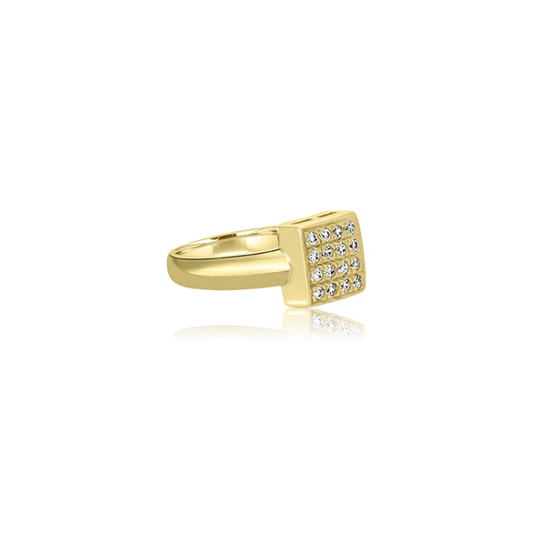 18K T-Tone Reece Four Row Cubic Ring