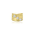 10K Yellow Gold Kimberly Wide Triple stone Ring