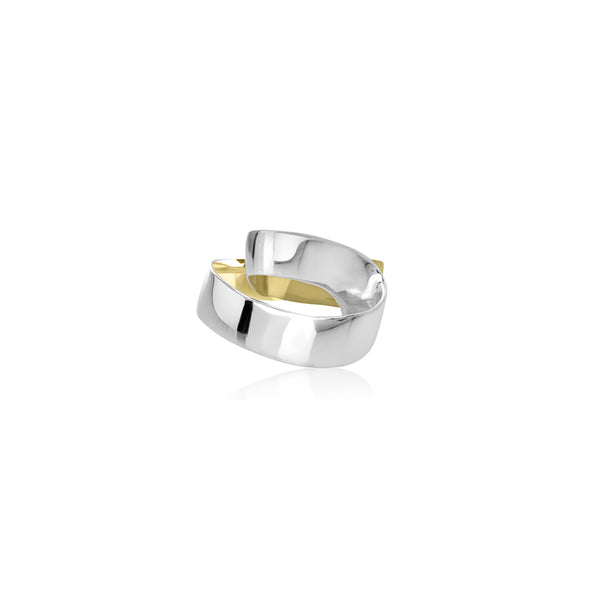 18K T-Tone Mya Swirl Abstract Ring