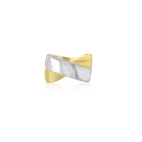 18K T-Tone Brook Abstract Ring