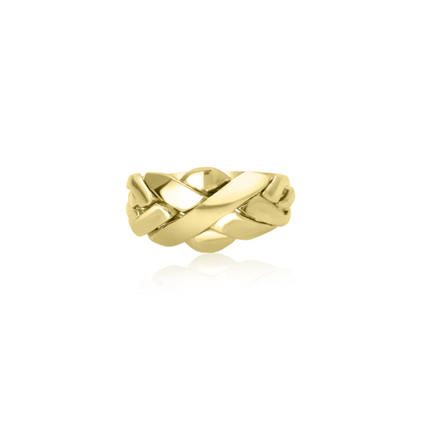 18K Yellow Gold Handmade Puzzle Ring