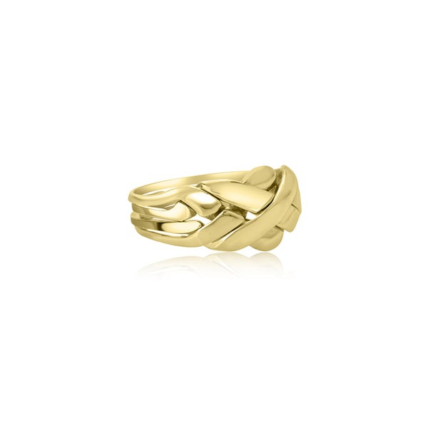 18K Yellow Gold Handmade Puzzle Ring