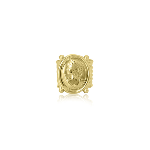 18K Yellow Gold Wide Cameo Ring