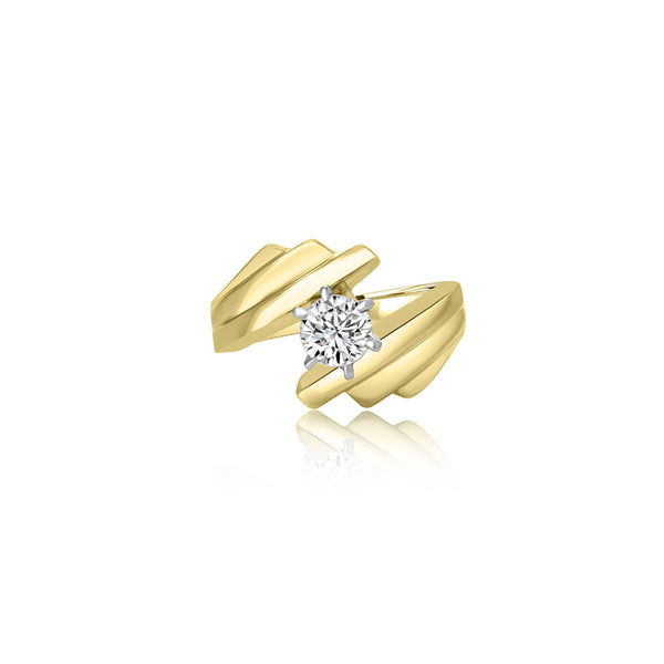 10K Yellow Gold Cubic Six Prong Ring