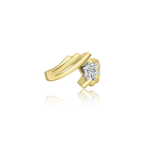 10K Yellow Gold Cubic Six Prong Ring