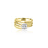 18K Yellow Gold Four Prong Cubic Ring