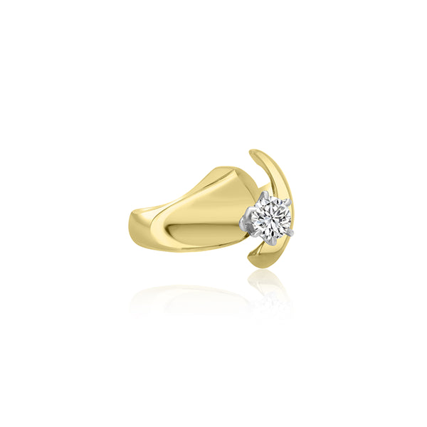 10K Yellow Gold Six Prong Cubic Ring