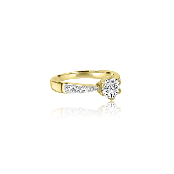 18K T-Tone Belleza Six Prong Ring