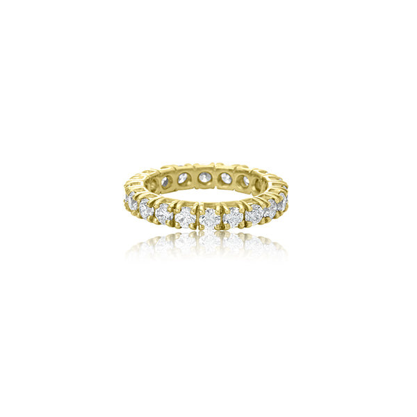 14K Yellow Gold Four Claw Cubic Eternity Ring