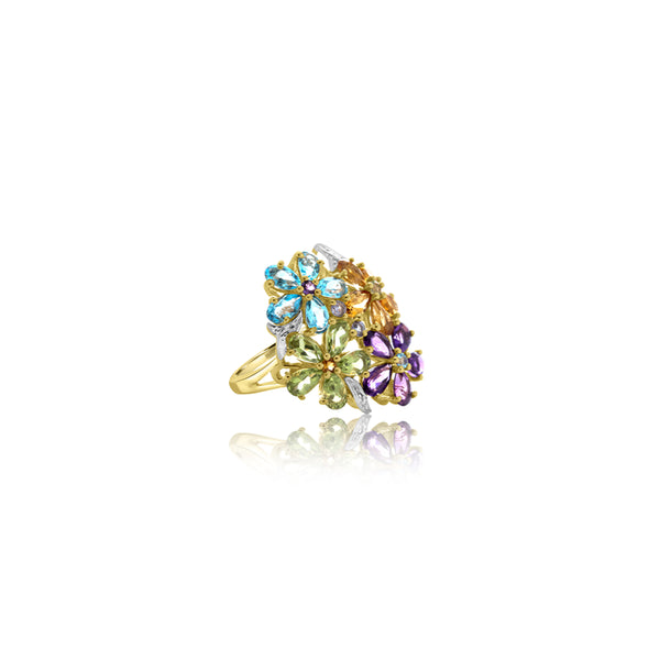 14K Yellow Gold  Floral Amy Peridot Ring