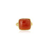 14K Yellow Gold  Square Orange Stone