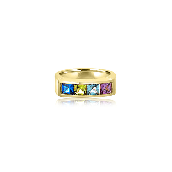 14K Yellow Gold Princess Family Ring