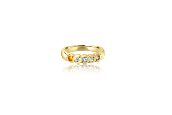 Multi-Stone Gold Ring