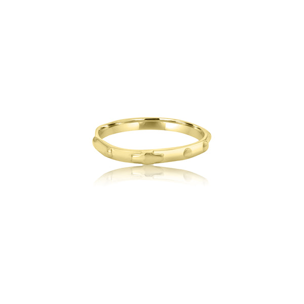 18K Yellow Gold Rosary Band Ring