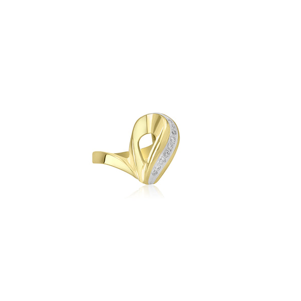 18K Yellow Gold (0.02 Ct. Tw.) Swirl Diamond Ring