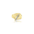 14K Yellow Gold (0.10 Ct. Tw.) Grooved Diamond Dome Ring