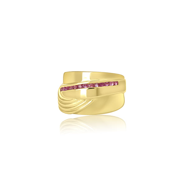 18K Yellow Gold (0.40 Ct. Tw.) Genuine Garnet Ring